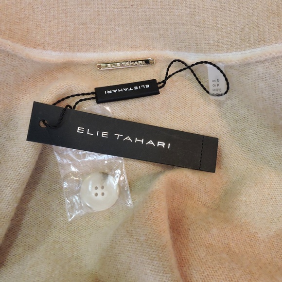 ELIE TAHARI ⚜ WOMEN'S BEIGE CASHMERE FASHION JACKET - Picture 5 of 5